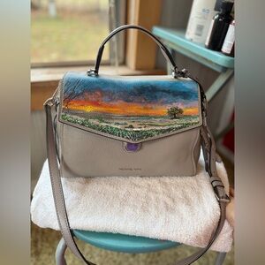 Custom hand painted Michael Kors Bristol handbag/crossbody